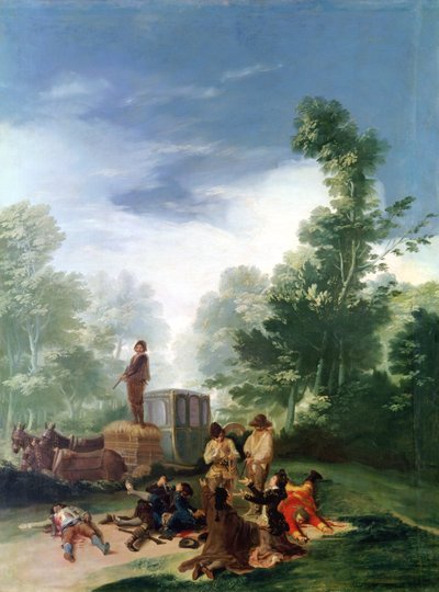 Aanval op een koets, 1787 door Francisco de Goya